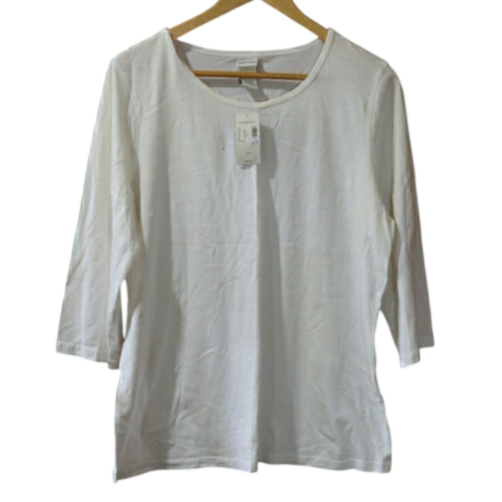 Lane Bryant White 3/4 Sleeve Tshirt 14/16 NWT